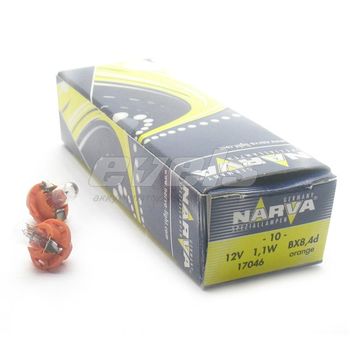 Лампа "NARVA" 12v 1,2W (BX8,4d orange) /BAX